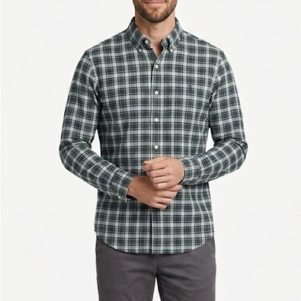 Ralph Lauren Plaid Button Down Shirt Men’s Large Green Navy Classic Fit
